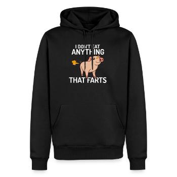 Je ne mange rien qui pète Végétalien Végétarien - Sweat à capuche Premium bio Homme - noir - Devant - Nico (187cm)