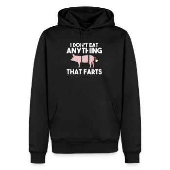 Je ne mange rien qui pète Végétalien Végétarien - Sweat à capuche Premium bio Homme - noir - Devant - Nico (187cm)