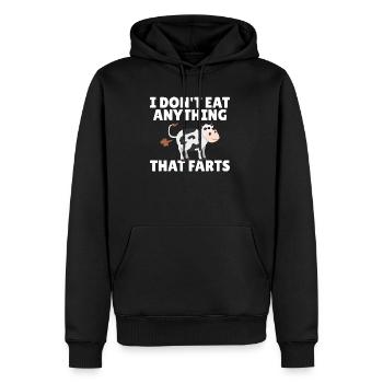 Je ne mange rien qui pète Végétalien Végétarien - Sweat à capuche Premium bio Homme - noir - Devant - Nico (187cm)