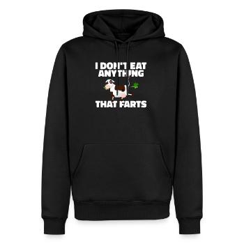 Je ne mange rien qui pète Végétalien Végétarien - Sweat à capuche Premium bio Homme - noir - Devant - Nico (187cm)
