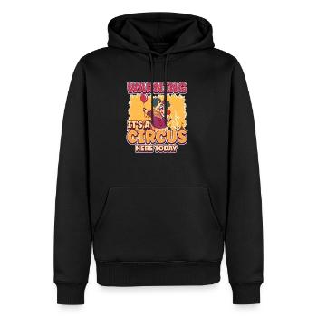 Warning Its A Circus Here Today Crazy Unicorn - Men’s Premium Organic Hoodie - black - Front - Nico (187cm)