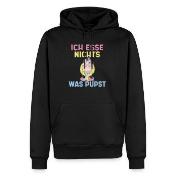 Ich esse nichts was pupst Veganer und Vegetarier - Männer Premium Bio Hoodie - Schwarz - Vorne - Nico (187cm)