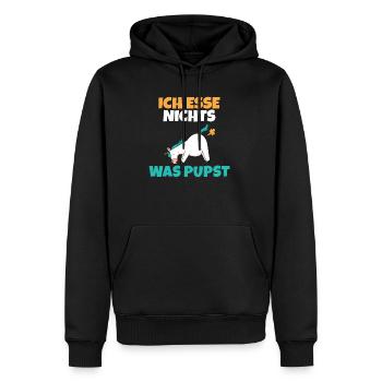 Ich esse nichts was pupst Veganer und Vegetarier - Männer Premium Bio Hoodie - Schwarz - Vorne - Nico (187cm)