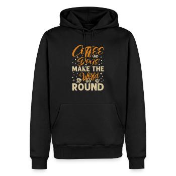 Coffe and Dogs Quadrupède Wauwau Mâle - Sweat à capuche Premium bio Homme - noir - Devant - Nico (187cm)