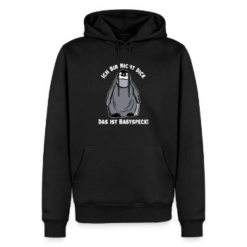 Ich bin nicht Dick Babyspeck Seevogel - Männer Premium Bio Hoodie - Schwarz - Vorne - Nico (187cm)