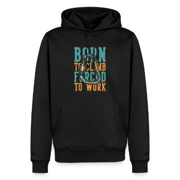 Born to Climb Forced to Work Alpinklettern - Männer Premium Bio Hoodie - Schwarz - Vorne - Nico (187cm)