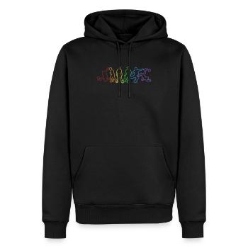 Soccer LGBT Rainbow Football professionnel Dieu - Sweat à capuche Premium bio Homme - noir - Devant - Nico (187cm)