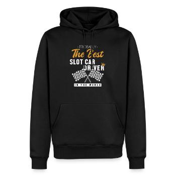 Best Slot Car Driver World Car Drag Racing Slot - Men’s Premium Organic Hoodie - black - Front - Nico (187cm)