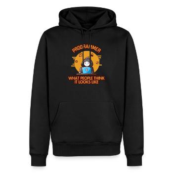 Programmer Looks Like Engineer Full Stack - Men’s Premium Organic Hoodie - black - Front - Nico (187cm)