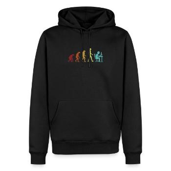 Programmer Evolution Full Stack Coder Software - Men’s Premium Organic Hoodie - black - Front - Nico (187cm)