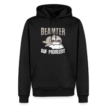 Beamter auf Probezeit - Beamter Kaffee Geschenk - Männer Premium Bio Hoodie - Schwarz - Vorne - Nico (187cm)