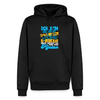Ich bin E-Biker Hecheln Pedelec E-Bike - Männer Premium Bio Hoodie - Schwarz - Vorne - Nico (187cm)