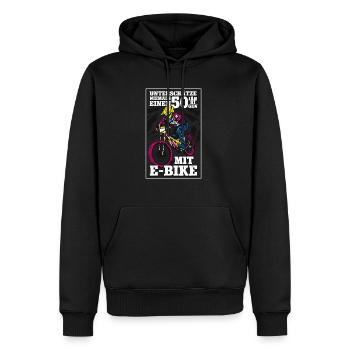 50. Geburtstag Pedelec E-Bike - Männer Premium Bio Hoodie - Schwarz - Vorne - Nico (187cm)