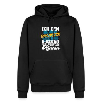 Ich bin E-Biker Hecheln Pedelec E-Bike - Männer Premium Bio Hoodie - Schwarz - Vorne - Nico (187cm)