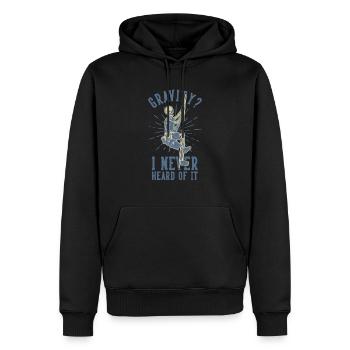 Gravity never Heard of it Sport Free Alpine - Men’s Premium Organic Hoodie - black - Front - Nico (187cm)