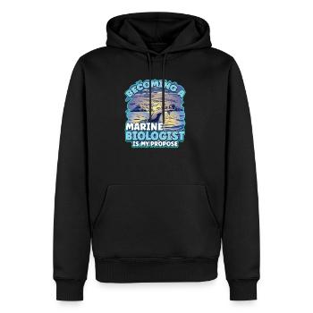 Devenir un futur biologiste marin est ma proposition - Sweat à capuche Premium bio Homme - noir - Devant - Nico (187cm)