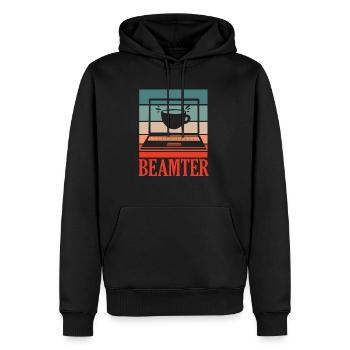 Beamter auf Lebenszeit - Beamter Kaffee Geschenk - Männer Premium Bio Hoodie - Schwarz - Vorne - Nico (187cm)