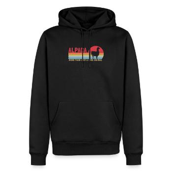 Alpaca plus qu'un animal cool Pako Lama Huacaya - Sweat à capuche Premium bio Homme - noir - Devant - Nico (187cm)