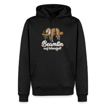 Beamtin auf Lebenszeit - Beamtin Kaffee Design Ges - Männer Premium Bio Hoodie - Schwarz - Vorne - Nico (187cm)