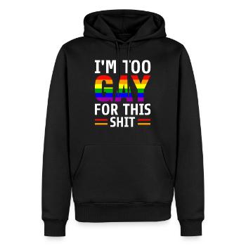 Je suis trop gay pour ces bêtises - Sweat à capuche Premium bio Homme - noir - Devant - Nico (187cm)