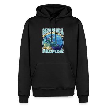 Devenir un futur biologiste marin est ma proposition - Sweat à capuche Premium bio Homme - noir - Devant - Nico (187cm)