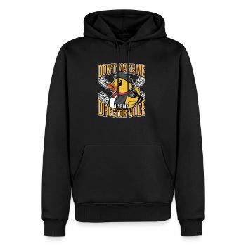 Don’t Make Me My Director Voice Movie (Ne faites pas de moi mon film de voix de réalisateur) - Sweat à capuche Premium bio Homme - noir - Devant - Nico (187cm)