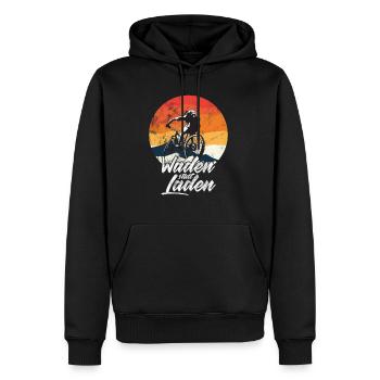 Waden statt Laden Fahrrad E-Bike Radtrikot - Männer Premium Bio Hoodie - Schwarz - Vorne - Nico (187cm)