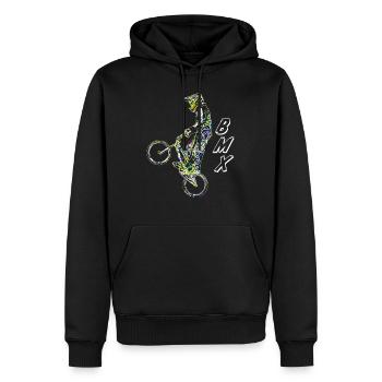 bmx race racing vtt motocross - Sweat à capuche Premium bio Homme - noir - Devant - Nico (187cm)