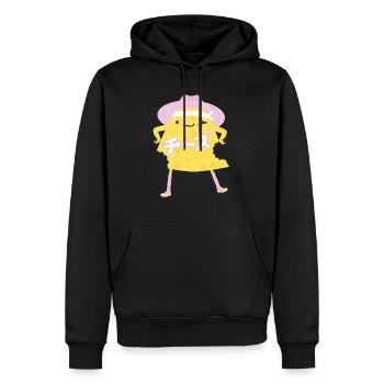 Gebissener Käse. - Männer Premium Bio Hoodie - Schwarz - Vorne - Nico (187cm)