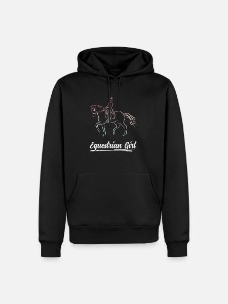 Equestrian Girl Horse Riding Dressage - Männer Premium Bio Hoodie - Schwarz