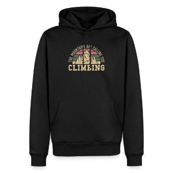 The Mountains Calling You Escalade de vitesse - Sweat à capuche Premium bio Homme - noir - Devant - Nico (187cm)