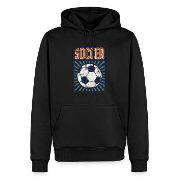 Soccer Footballeur professionnel Dieu du football - Sweat à capuche Premium bio Homme - noir - Devant - Nico (187cm)