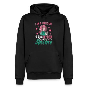 I Like K-Pop And Anime K-Pop - Männer Premium Bio Hoodie - Schwarz - Vorne - Nico (187cm)