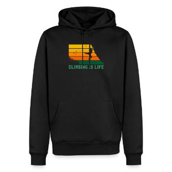 Climbing is Life Escalade sportive Escalade de - Sweat à capuche Premium bio Homme - noir - Devant - Nico (187cm)