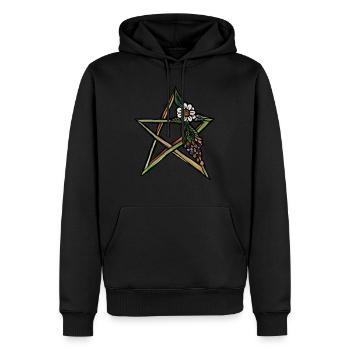 Étoile sorcière verte - Sweat à capuche Premium bio Homme - noir - Devant - Nico (187cm)
