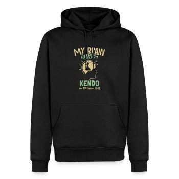 My Brain is 95% Kendo Kata Kenjutsu Shinai - Sweat à capuche Premium bio Homme - noir - Devant - Nico (187cm)