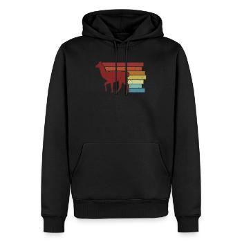 Lama Alpaca Pako Éleveur d'alpagas Alpaga - Sweat à capuche Premium bio Homme - noir - Devant - Nico (187cm)