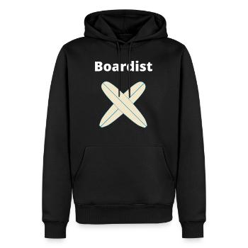 Boardist Surfing - Men’s Premium Organic Hoodie - black - Front - Nico (187cm)