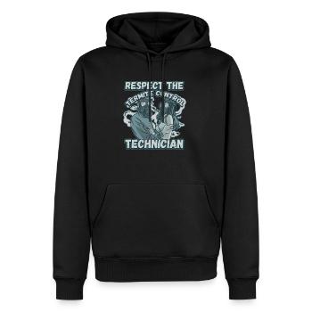 Respect The Termite Control Technician for a Bug - Männer Premium Bio Hoodie - Schwarz - Vorne - Nico (187cm)