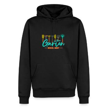 Gärtner Garten Buddel - Männer Premium Bio Hoodie - Schwarz - Vorne - Nico (187cm)