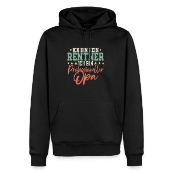 Ich bin kein Rentner ich bin professioneller Opa - Männer Premium Bio Hoodie - Schwarz - Vorne - Nico (187cm)