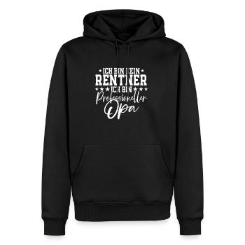Ich bin kein Rentner ich bin professioneller Opa - Männer Premium Bio Hoodie - Schwarz - Vorne - Nico (187cm)