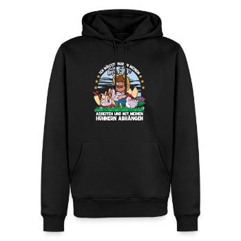 Ich möchte nur in meinem garten arbeiten Gärtner - Männer Premium Bio Hoodie - Schwarz - Vorne - Nico (187cm)