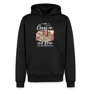 Mein Garten Gärtner - Männer Premium Bio Hoodie - Schwarz - Vorne - Nico (187cm)