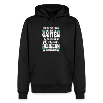 Ich möchte nur in meinem garten arbeiten Gärtner - Männer Premium Bio Hoodie - Schwarz - Vorne - Nico (187cm)