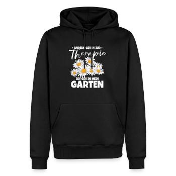 Andere gehen zur Therapie ich gehe in meinen - Männer Premium Bio Hoodie - Schwarz - Vorne - Nico (187cm)