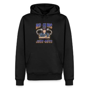 Conception de la ligne bleue pour un agent de police - Sweat à capuche Premium bio Homme - noir - Devant - Nico (187cm)