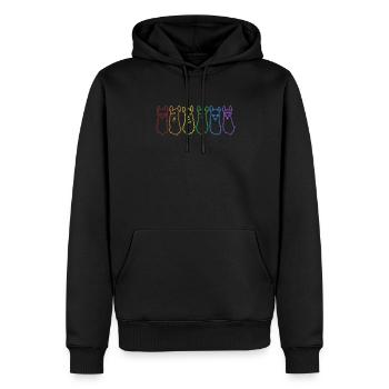 Alpaca LGBT Rainbow Vicuna Guanaco Llama Breeder - Men’s Premium Organic Hoodie - black - Front - Nico (187cm)