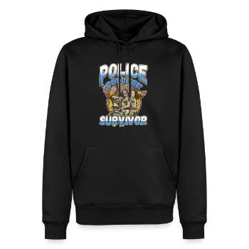 Conception de l’application du droit pour un agent de police - Sweat à capuche Premium bio Homme - noir - Devant - Nico (187cm)