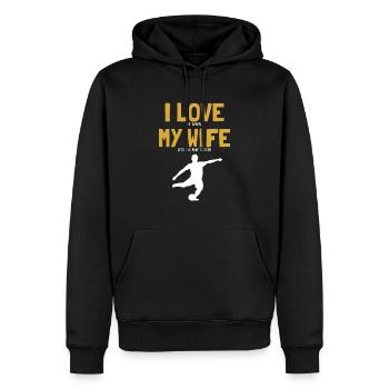 I love my Wife Soccer Fußballspieler Fußballprofi - Männer Premium Bio Hoodie - Schwarz - Vorne - Nico (187cm)